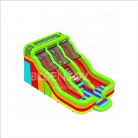 Rainbow Color Double Lanes Inflatable Bouncer Slide for Fun Sports