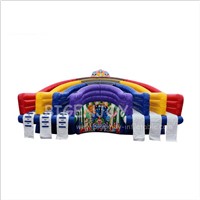 Giant Rainbow Inflatable Water Slide, Big Inflatable Slide for Water Park