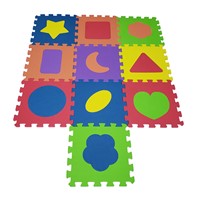 Odorless 12in x 12in 10pcs/Set Child EVA Shapes Floor Puzzle Play Mat