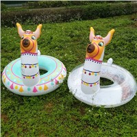 PVC Alpaca, Inflatable Swimming Ring, Adult Water Floating-up, Air-Blowing Cartoon Animal, Camel Crystal Seat, Can Be Cu