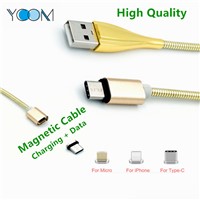 Spring Stainless Braid Magnetic USB Cable for Micro/Type-C/IOS