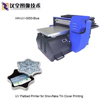 UV Flatbed Printer for Snowflake Tin Cover Printing