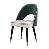 Restaurant Furniture Round Back Design Wooden Leg &amp; Upholstery Chair Dressing Velvet Chair, Color Optional.