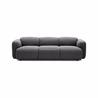 Nordic Style Home Furniture 3 Seater Fabric Swell Wooden Modern Living Room Sofa Cum Bed.