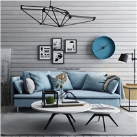 Leisure Textile Living Room Furniture Fabric Sofa with Comfortable Cushions Chrome Legs