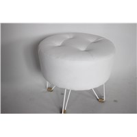 Round Footstool with PU Material, Ottoman, Small Chair, Pouf,