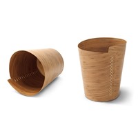 Modern Design Storm Solid Bamboo Trash Bin