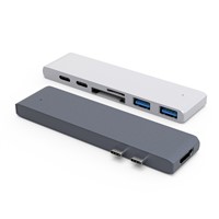 2019 Portable USB3.0*2 TYPE C*1 4K@30Hz HD MI USB C Hub Multiport Adapter - 7 in 1