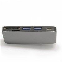 6 in 1 Portable Space, USB C Hub Multiport Adapter USB3.0, SD/TF Card Reader4K@30Hz HD-MI, for MacBook Air Pro &amp;amp; Other