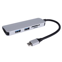 HOTSALE SD*1 MICRO SD*1 USB3.0*2 5in1 Type c Hub with Ethernet Port 5in1 Type c Hub with Ethernet Port