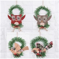 Owl Bird Design Door Christmas Wreath Decoration for Windows &amp;amp; Kid's Room Decoration