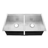 50/50 Double Bowl Undermount Kitchen Sink with Ledge