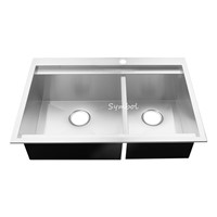 60/40 Double Bowl Top Mount Stainless Steel Sink