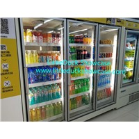 Convenient Store Supermarket Glass-Door Upright Chiller