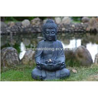 Outdoor Small Stone Sitting Buddha Statue Garden Fountain