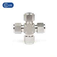 XE Tee Metric Male o-Ring Cross Stainless Steel 4-Way Cross Coupling Joint
