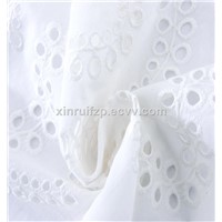 Custom Cotton Fabrics Embroidered White Fabric