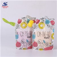 Reusable Baby Food Storage Bag Squeeze Pouch with Spoon