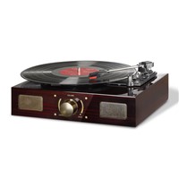 LuguLake Vinyl Record Player, Turntable with Stereo 3-Speed, RCA Output, Vintage Phonograph with High Gloss Surface