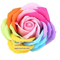Top Quality Wholesale 9 Pcs Big Colorful Rainbow Soap Flower Best Gift for Valentine's Day/Mother's Day