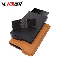 Fashion Popular Card Wallet Aluminium Genuine Leather RFID Custom Wallet Elastic Strap Money Clip for Masonic