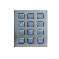 Access Control Backlit Numeric 12 Button Door Keypad