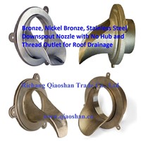 Bronze, Nickel Bronze Downspout Nozzle with No-Hub &amp;amp; Thread Outlet for Roof Drainage