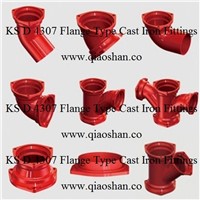KSD 4307 Flange Type Cast Iron Fittings with Red Color