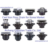Korea Cast Iron Floor Drain with No-Hub &amp;amp; Thread Outlet for Floor Drainage