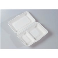 1000ml 2-Comp High Quality Disposable Biodegradable Clamshell(Waterproof, Oil-Proof, Fit to Microwave)