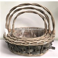 Wicker Basket with Handle Cheap Supplier Linyi