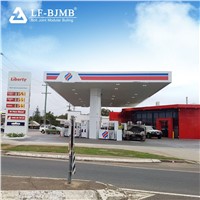 Steel Space Frame Structure Petrol Filling Station Canopy Roofing Design