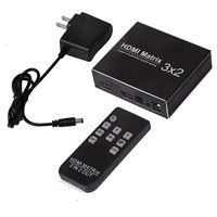 HDMI Matrix Switch 3x2+Audio(SPDIF+R/L)+ARC 2160P 60Hz
