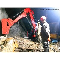 Multi-purpose pedestal rock breaker boom system