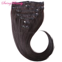 Clip in 100% Natural Virgin Remy Human Hair Extensions Weavings