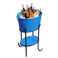 26 Liters Oval Galvanized Ice Bucket Party Tub Beverage Tub