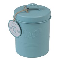 Metal Round Tea Coffee Sugar Canister Kitchen Storage Jar Tin
