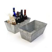 Square Galvanized Ice Bucket Champagne Cooler Party Tub