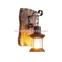 Natural Shelf Wall Wood Carved Lamp Wall Mounted Square Light