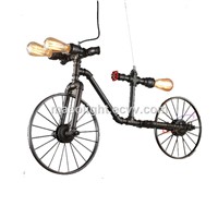Vintage Art Deco Bicycle Iron Chandelier Pendant Lamp