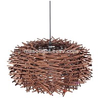 Indoor Modern Pendant Hanging Lamp Covers Shades Bamboo Material