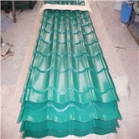 Green 0.30mm Thickness 1050mm Width Unsymmetrical Step Profiled Roof Tile