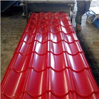 Red 0.16mm Thickness Factory Symmetrical Step Profiled Roofing Tile