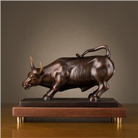 Metal Bull Sculpture Crafts Decoration Brass Animal Statue Casting Small Miniature Ornament Bull Sculpt Brass Cow Statue