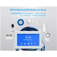 WiFi Home Security Alarm System with 7 Inch Full Screen 3G APP 99 Wireless Zones Anti BurglarAlarm