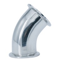 SMS 304 38.1mm Hygienic 45 Degree Elbow with Clamping Ends