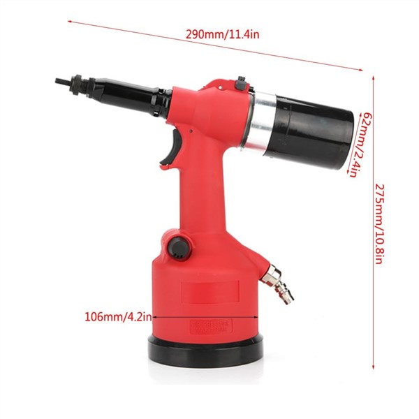 KP-727 3500rpm Air Pull Nut Tool Fully Automatic Pneumatic Riveter Riveting Gun with M3-M12 Nut Nozzle electric cordless