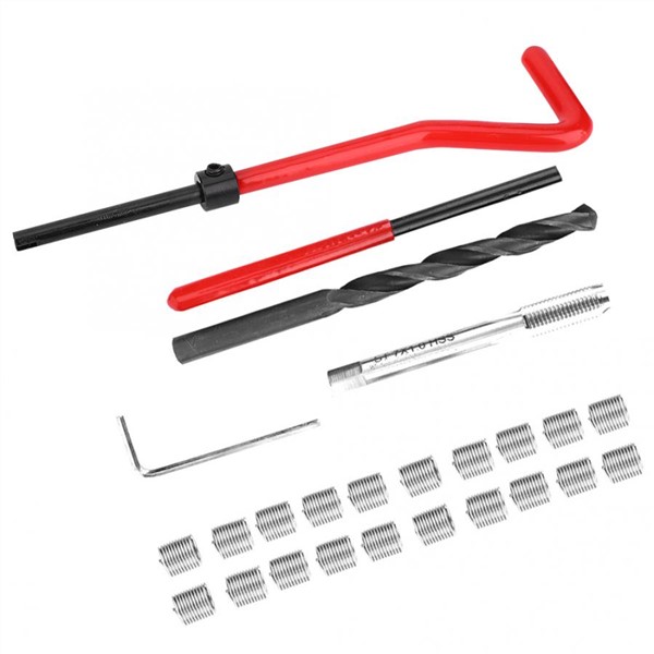 25pcs Thread Repair Insert Kit Compatible Hand Tool Set for Auto Repairing M6 * 1.0 *8.0mm