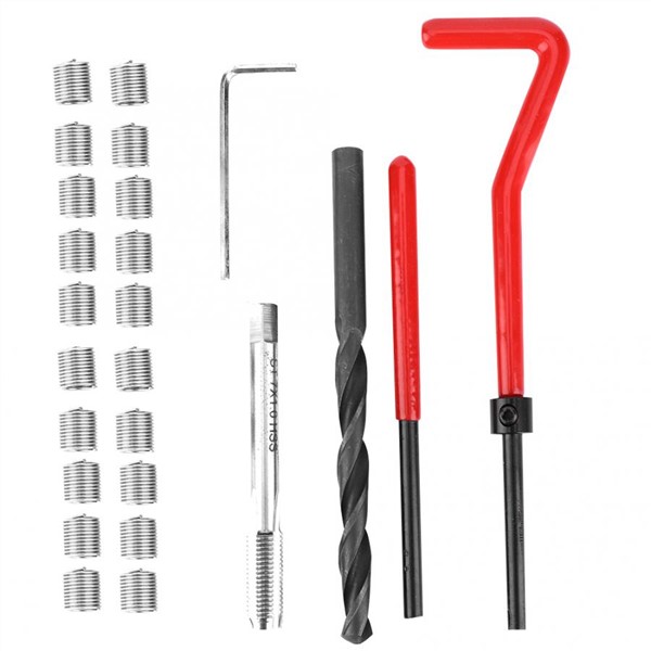 25pcs Thread Repair Insert Kit Compatible Hand Tool Set for Auto Repairing M6 * 1.0 *8.0mm