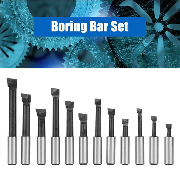 F1-18mm-12PCS Shank Boring Bar Set Carbide Tipped Bars Boring Tool High-Speed Steel